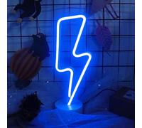 Luce al Neon Fulmine Blu, Decorazione da Parete con Segno di Fulmine a LED per Natale, Festa di Compleanno, Camera dei Bambini, Soggiorno, Decorazione per Feste di Matrimonio