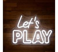 Luce al neon giocosa "Let's Play", divertente e coinvolgente decorazione da parete a LED per sala giochi, stanza dei giochi, camera da letto dei bambini o camera familiare, USB dimmerabile, regalo