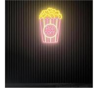 Luce al neon Lampada al neon con atmosfera rilassante, insegna per snack bar popcorn, decorazione per sala cinema(C,70X46CM)