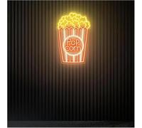 Luce al neon Lampada al neon con atmosfera rilassante, insegna per snack bar popcorn, decorazione per sala cinema(A,80X52CM)
