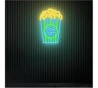 Luce al neon Lampada al neon con atmosfera rilassante, insegna per snack bar popcorn, decorazione per sala cinema(E,80X52CM)