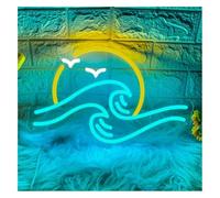 luce al neon Lampada al neon tramonto per la decorazione della per stanza all'alba sul mare per dell'hotel a tema per feste in casa(40X27cm)