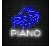 Luce al neon Lettere colorate, illuminazione interna, motivo pianoforte, insegna al neon per sala giochi, bar, feste(2)