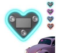 Luce Al Neon Per Atmosfera D'amore Al Neon A Forma Di Cuore A Energia Solare, Luce Ambientale Per Finestrino Auto Wireless Impermeabile Ip65 Con Accensione/spegnimento Automatico, Per L Ice Blue 1pcs