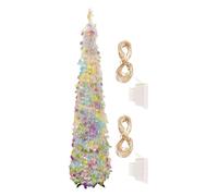 Luce 'albero di Natale, Albero Scintillante, 11.81x59.06 Pollici Multicolore con Glitter Rotondo LED Colorato, Decorativo Festive, per la Camera dentro, esterno, Portico e va