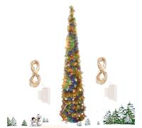 Luce 'albero di Natale, Albero Scintillante, 11.81x59.06 Pollici Multicolore con Glitter Rotondo LED Colorato, Decorativo Festive, per la Camera dentro, esterno, Portico e va