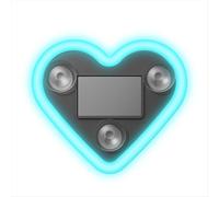 Luce ambientale a LED per auto, luce solare al neon a forma di cuore per triangolo o lunotto posteriore, luce blu ghiaccio