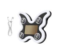 Luce ambientale a LED per auto, ricaricabile a energia solare, a forma di farfalla, al neon, 6 modalità, luce decorativa per finestrino dell'auto, luce ambientale a farfalla, per veicoli, moto, porte