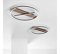 Luce Ambiente Design Applique a LED Azimuth, Ø 50 cm, nero/colore legno, metallo Luce Ambiente Design