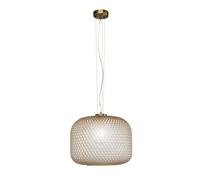 LAMPADARIO A SOSPENSIONE ASHFORD SFERICA AMBRA 1 LUCE ATTACCO E27 40X150CM