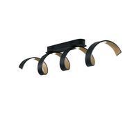 PLAFONIERA LED HELIX SPIRALE NERA E ORO 20W 1680LM 3000K 80X18CM