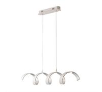LAMPADARIO A SOSPENSIONE SPIRALE LED HELIX BIANCA E ARGENTO 20W 1680LM 3000K 80X13,5X120CM