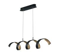 LAMPADARIO A SOSPENSIONE SPIRALE LED HELIX NERA E ORO 20W 1680LM 3000K 80X13,5X120CM