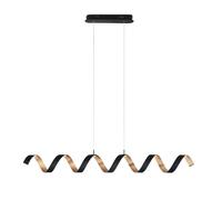 LAMPADARIO A SOSPENSIONE SPIRALE LED HELIX NERA E ORO 30W 2520LM 3000K 125X13,5X120CM