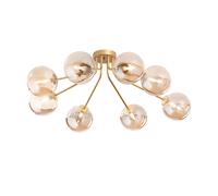 PLAFONIERA HONEY ORO 8 LUCI ATTACCO G9 88,4X80,8X28CM IN METALLO E VETRO SOFFIATO