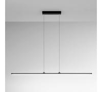 LAMPADARIO A SOSPENSIONE LED SHANGHAI NERA 29W 3250LM 3000K 100X1,2X150CM IN ALLUMINIO E DIFFUSORE OPALE