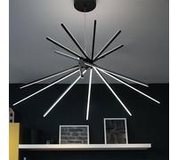 Luce Ambiente Design SHANGHAI lampada a sospensione 8 luci, LED, LED-SHANGHAI-S8 NERO, SHANGHAI [Lampade per Interni > Lampade a Sospensione]
