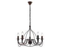 Luce Ambiente e Design Lampadario candelabro a sospensione in metallo decorato a mano ruggine 100x61 cm. (5xE14) - SPAGNA