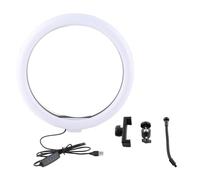 Luce anello per selfie da 13 pollici con supporto per telefono, luce anello a LED con connessione USB, luminosità regolabile senza step per streaming, trucco, fotografia e riprese
