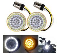 Luce Anteriore 2 " LED Giro Signal Inserire Bianco/Ambra 1157 Bullet Per Harley
