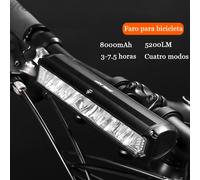Luce anteriore per bici, 5200 lumen 8000 mAh torcia da equitazione notturna impermeabile ricarica USB accessori per luci per bici da strada attrezzatura da ciclismo