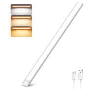 Luce Armadio LED con Sensore, 3 Temperature di Colore Dimmerabile Led con Sensore di Movimento, USB Ricaricabile Magnetica Lampada, Luce Led Sottopensile per Cucina Garage Scale Bagno Corridoio