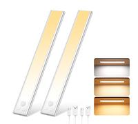 Luce Armadio LED con Sensore, 3 Temperature di Colore Dimmerabile Led con Sensore di Movimento, USB Ricaricabile Magnetica Lampada, Luce Led Sottopensile per Cucina Garage Scale Bagno Corridoio