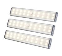 Luce Armadio LED con Sensore di Movimento, 20CM 3 Modalità Sottopensile Senza Fili con Striscia Magnetica Adesiva, Luci per Cucina Scale Corridoio Garage Letto - 3 Pezzi