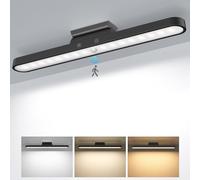 Luce Armadio LED con Sensore di Movimento 2500mAh Luce LED Sottopensile USB Ricaricabile Lampada da Scrivania Senza Fili Magnetica Controllo Touch Dimmerabile Luce Notturna per Sottopensile - Nero