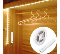 Luce Armadio LED con Sensore di Movimento, OriFiil Striscia LED 1 Metro Striscie a Batteria, 3000K Bianco Caldo Luce Bambini Notturna per Armadi Camere da Letto, Scala, Guardaroba, Bagno