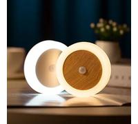 Luce Armadio Wood, Luci Sensore Movimento, Notturna per Interno Lights Ricaricabile USB, Magnetica Adesiva, Illuminazione LED Scale, Camere, Corridoi, Armadi, Armadietto Garage, Cucine, Bagno, Muro