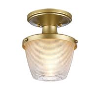 Luce Bagno Coperta IP44 IN Ottone Trasparente Ø18cm Piccolo E27 Plafoniera Bagno