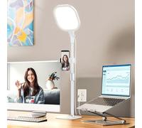 Luce bianca per videoconferenza per riunioni zoom, luce ad anello per scrivania con supporto flessibile