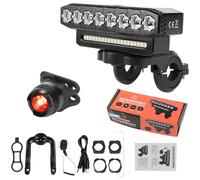 Luce Bicicletta 8LED 600 Lumen 2000mAh USB Ricaricabile per Sentieri