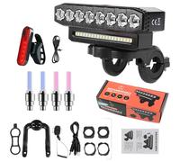 Luce Bicicletta 8LED 600 Lumen 2000mAh USB Ricaricabile per Sentieri