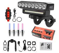 Luce Bicicletta 8LED 600 Lumen 2000mAh USB Ricaricabile per Sentieri