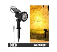 (Luce calda-4 pezzi) Lampada da 9 LED ad energia solare Faretto solare regolabile da incasso IP65 Lampada
