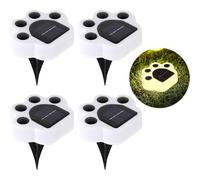 (luce calda 4cs) Luce solare da giardino a LED Decorazione da giardino impermeabile per esterni Cane