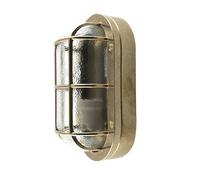 Luce Cantina Ovale E27 Ottone Massiccio Vetro IP64 23 CM Larga Maritim Lampada
