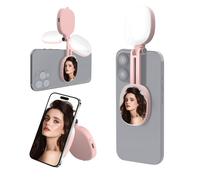 Luce circolare del supporto del telefono con le modalità di illuminazione fredda calda naturale Design pieghevole 90 minuti Tempo di funzionamento per il live streaming trucco Tutorial Light