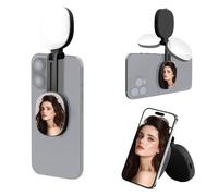 Luce circolare del supporto del telefono con le modalità di illuminazione fredda calda naturale Design pieghevole 90 minuti Tempo di funzionamento per il live streaming trucco Tutorial Light