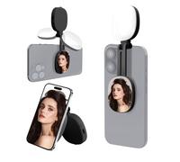 Luce circolare del supporto del telefono con le modalità di illuminazione fredda calda naturale Design pieghevole 90 minuti Tempo di funzionamento per lo streaming live di tipo C Luce di ricarica