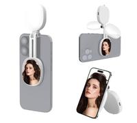 Luce circolare del supporto del telefono con le modalità di illuminazione fredda calda naturale Design pieghevole 90 minuti Tempo di funzionamento per il live streaming trucco Tutorial Light