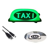 Luce circolare per tettuccio auto, taxi, ricaricabile, impermeabile, facile da usare, con base magnetica, colore rosa/blu/verde/bianco (verde)