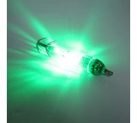 Luce con esca da pesca, 85x18mm Luce con esca a LED per pesca Calamari Luce verde Esca Lampada subacquea Gancio per trappola per pesca in mare che attira la luce