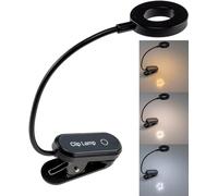Luce con morsetto a LED Lampada da lettura a batteria da 18 cm con colore della luce a collo di cigno 3000k 4500k 6000k regolabile