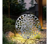 Luce con Picchetto Esterni Lampada Solare LED a Sfera Argento Chiodi Effetto di