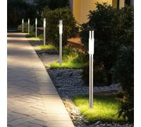 Luce con Picchetto Lampada Solare Esterni Acciaio Inox LED da Percorso 6er Set
