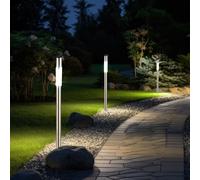 Luce con Picchetto Lampada Solare Esterni LED Chiodi da Percorso Acciaio 3er Set