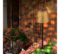 Luce con Picchetto Lampada Solare Lampione Intemperie Chiodi Batteria Oro LED